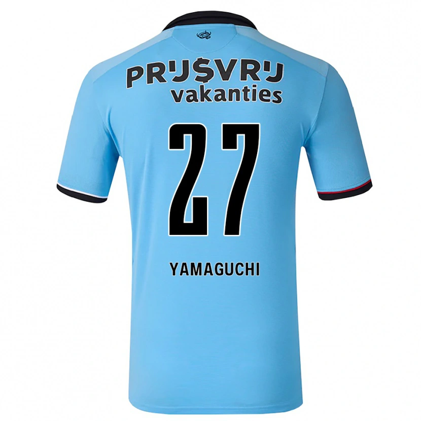 Danxen Bambino Maglia Keina Yamaguchi #27 Blu Cielo Profondo Nero Rosso Kit Gara Away 2026/27 Maglietta