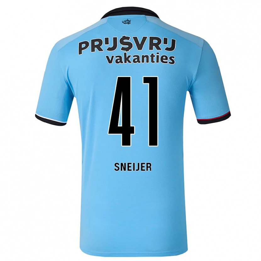 Danxen Bambino Maglia Zino Sneijer #41 Blu Cielo Profondo Nero Rosso Kit Gara Away 2026/27 Maglietta
