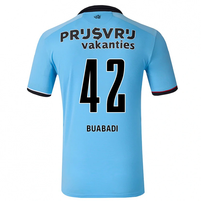 Danxen Bambino Maglia Esther Buabadi #42 Blu Cielo Profondo Nero Rosso Kit Gara Away 2026/27 Maglietta