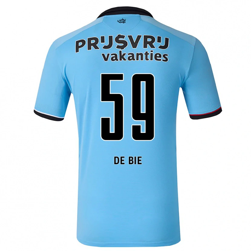 Danxen Bambino Maglia Joey De Bie #59 Blu Cielo Profondo Nero Rosso Kit Gara Away 2026/27 Maglietta