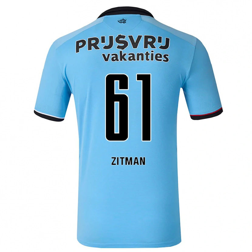 Danxen Bambino Maglia Sven Zitman #61 Blu Cielo Profondo Nero Rosso Kit Gara Away 2026/27 Maglietta