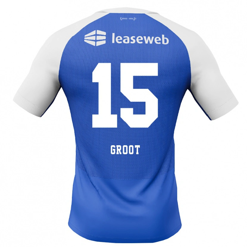 Danxen Bambino Maglia Pleun Groot #15 Blu Dodger Rosso Bianco Kit Gara Away 2026/27 Maglietta