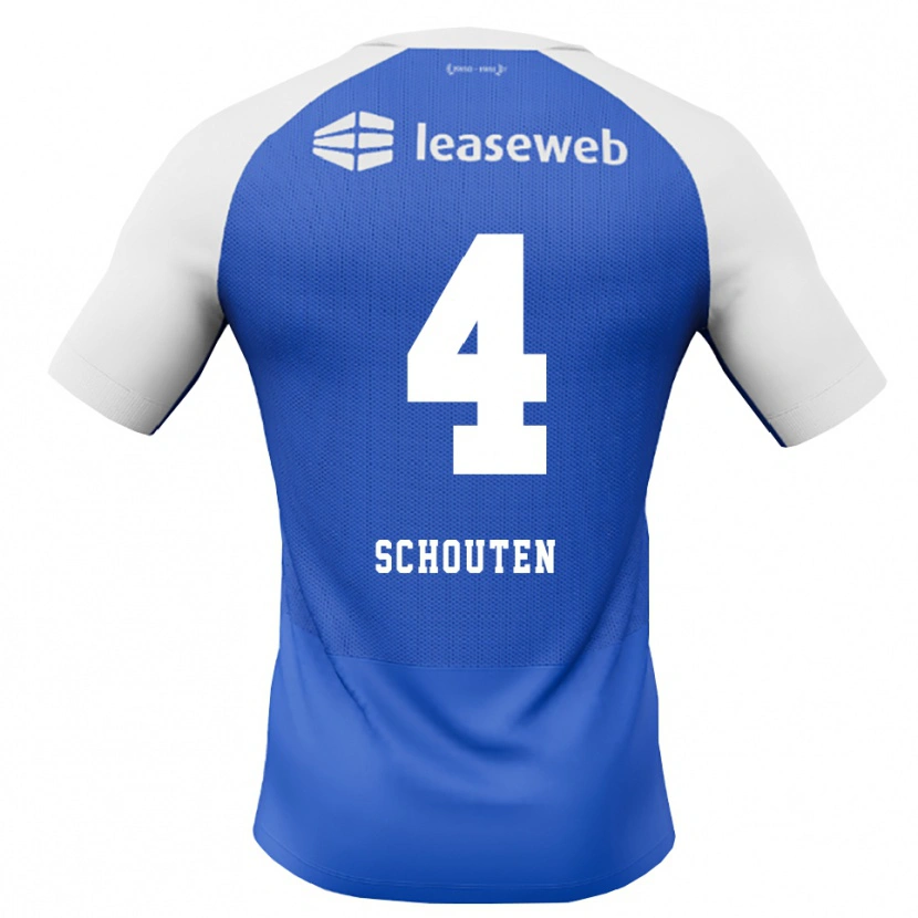 Danxen Bambino Maglia Lewis Schouten #4 Blu Dodger Rosso Bianco Kit Gara Away 2026/27 Maglietta