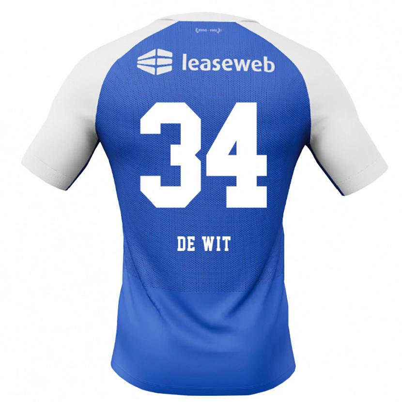 Danxen Bambino Maglia Mees De Wit #34 Blu Dodger Rosso Bianco Kit Gara Away 2026/27 Maglietta