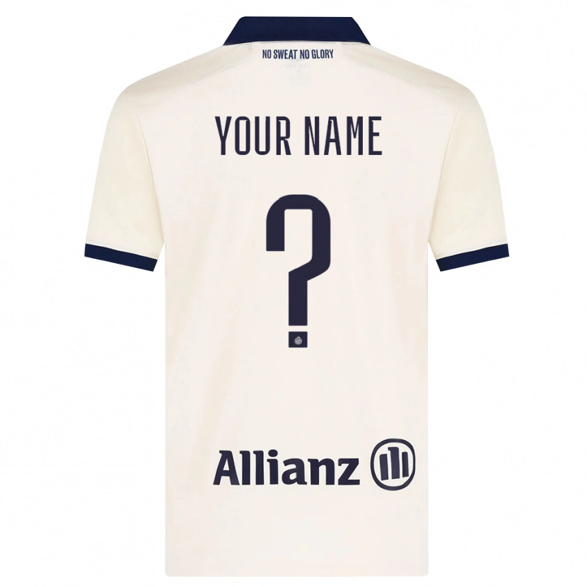 Danxen Bambino Maglia Il Tuo Nome #0 Beige Nero Kit Gara Away 2026/27 Maglietta