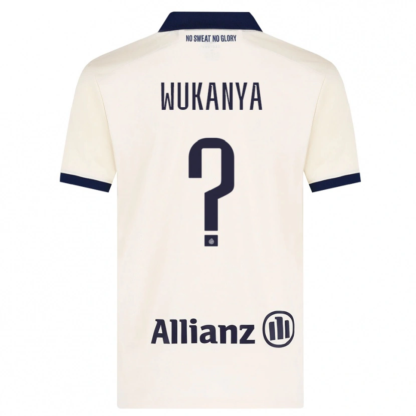 Danxen Bambino Maglia Stéphane Wukanya #0 Beige Nero Kit Gara Away 2026/27 Maglietta