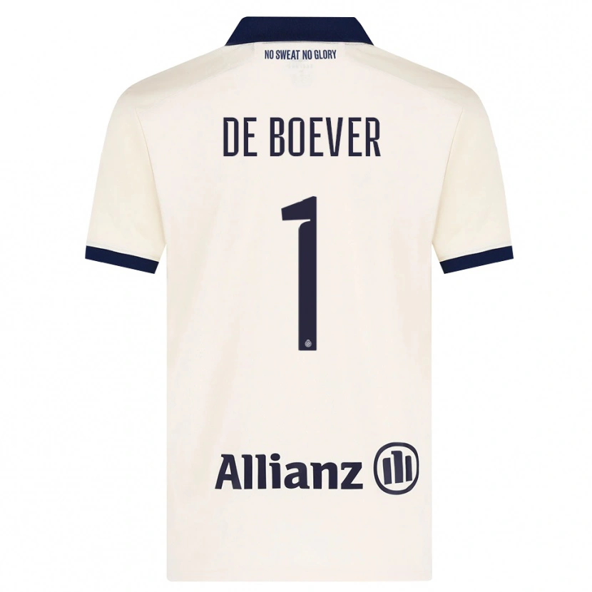 Danxen Bambino Maglia Jesse De Boever #1 Beige Nero Kit Gara Away 2026/27 Maglietta