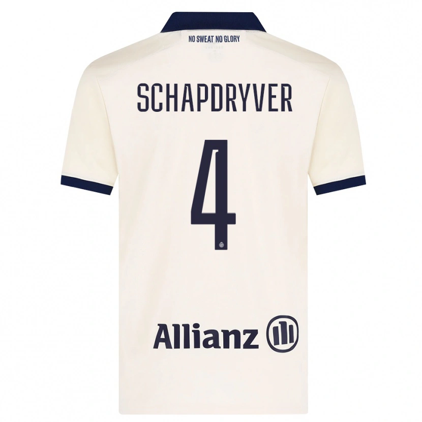 Danxen Bambino Maglia Emely Schapdryver #4 Beige Nero Kit Gara Away 2026/27 Maglietta