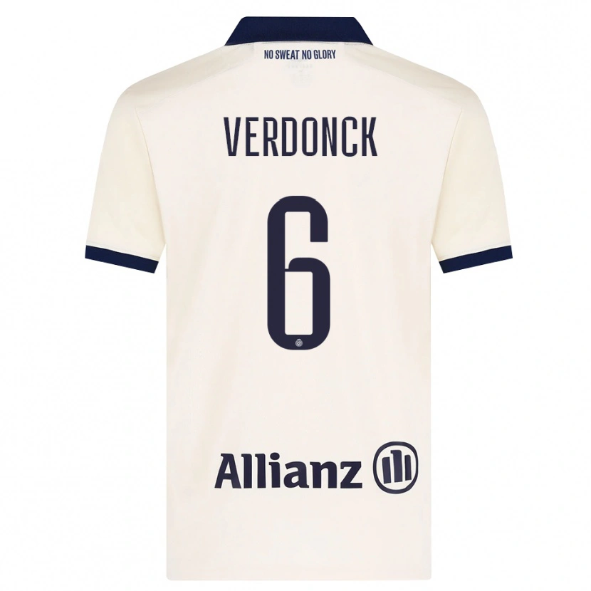 Danxen Bambino Maglia Saar Verdonck #6 Beige Nero Kit Gara Away 2026/27 Maglietta