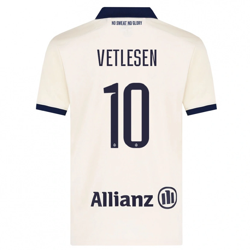 Danxen Bambino Maglia Hugo Vetlesen #10 Beige Nero Kit Gara Away 2026/27 Maglietta