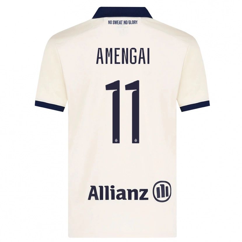 Danxen Bambino Maglia Naïm Amengai #11 Beige Nero Kit Gara Away 2026/27 Maglietta