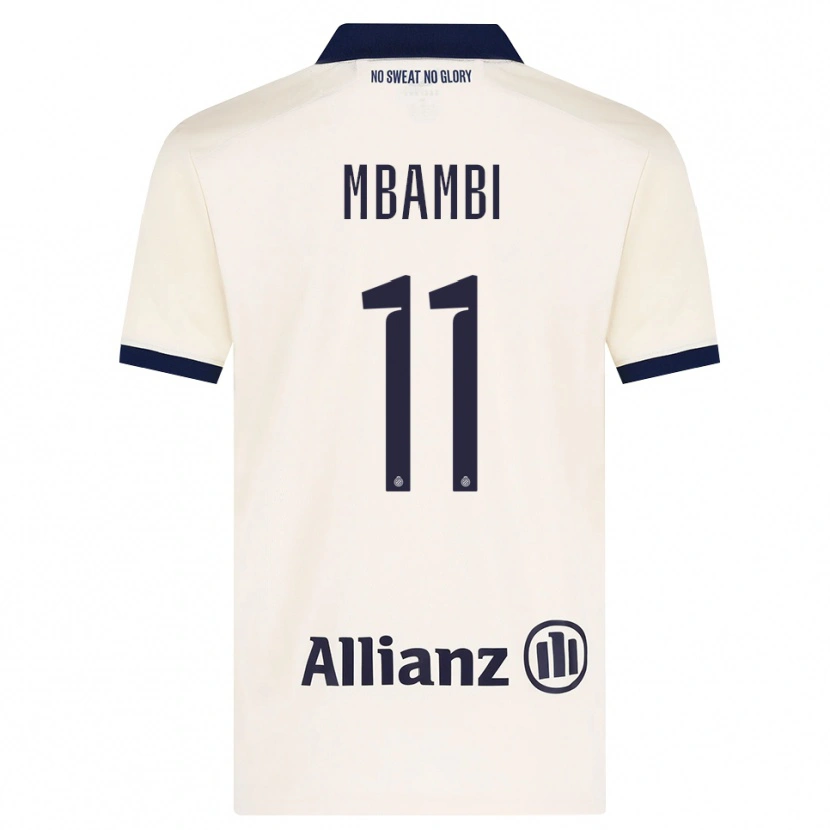 Danxen Bambino Maglia Jeoffrey Mbambi #11 Beige Nero Kit Gara Away 2026/27 Maglietta