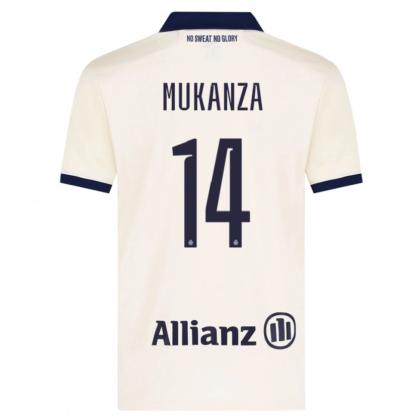 Danxen Bambino Maglia Blessing Mukanza #14 Beige Nero Kit Gara Away 2026/27 Maglietta