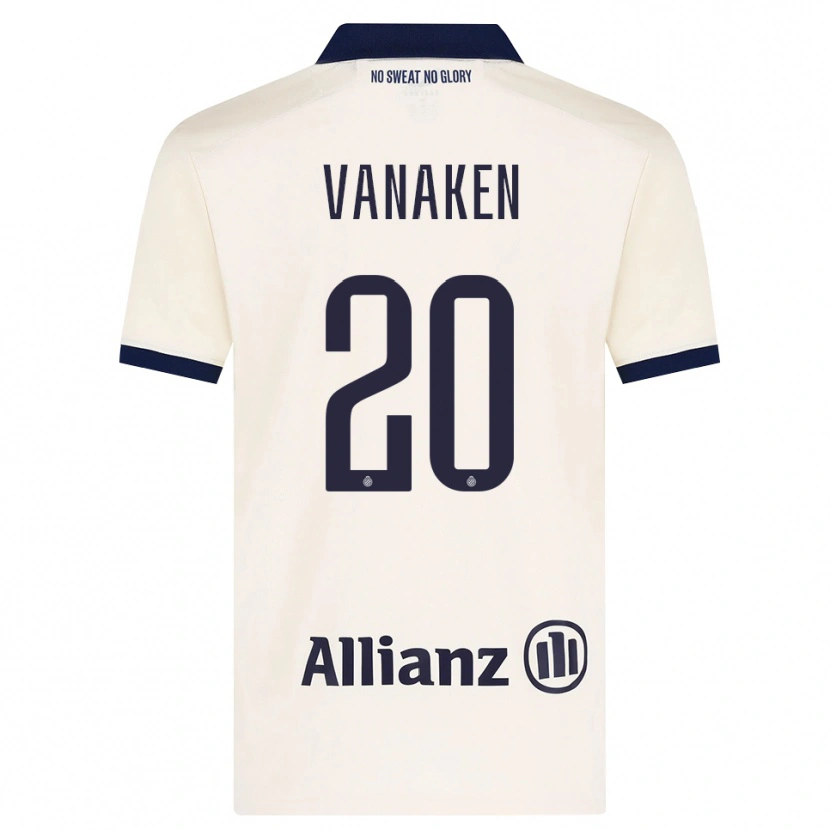 Danxen Bambino Maglia Hans Vanaken #20 Beige Nero Kit Gara Away 2026/27 Maglietta