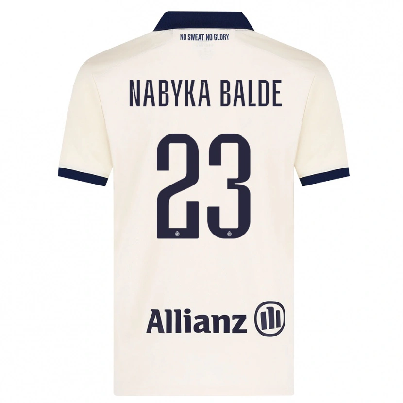 Danxen Bambino Maglia Mamadou Balde #23 Beige Nero Kit Gara Away 2026/27 Maglietta