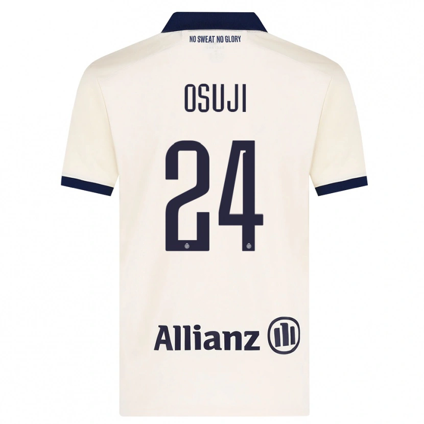 Danxen Bambino Maglia Vince Osuji #24 Beige Nero Kit Gara Away 2026/27 Maglietta