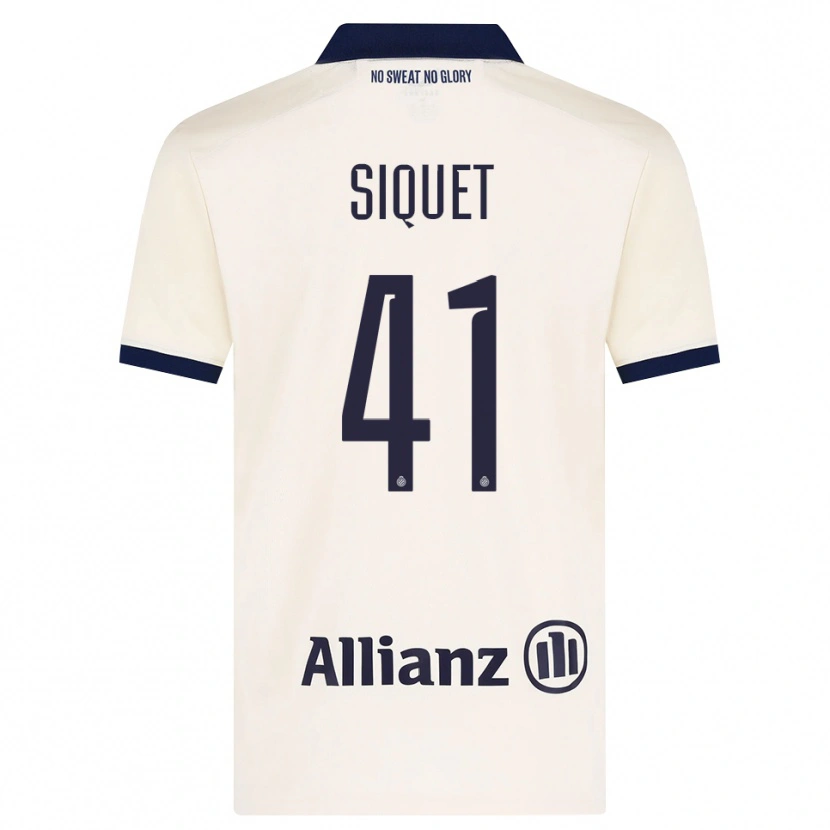 Danxen Bambino Maglia Hugo Siquet #41 Beige Nero Kit Gara Away 2026/27 Maglietta