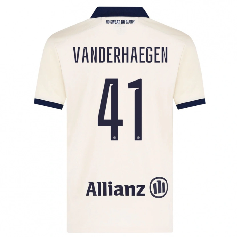 Danxen Bambino Maglia Lotte Vanderhaegen #41 Beige Nero Kit Gara Away 2026/27 Maglietta
