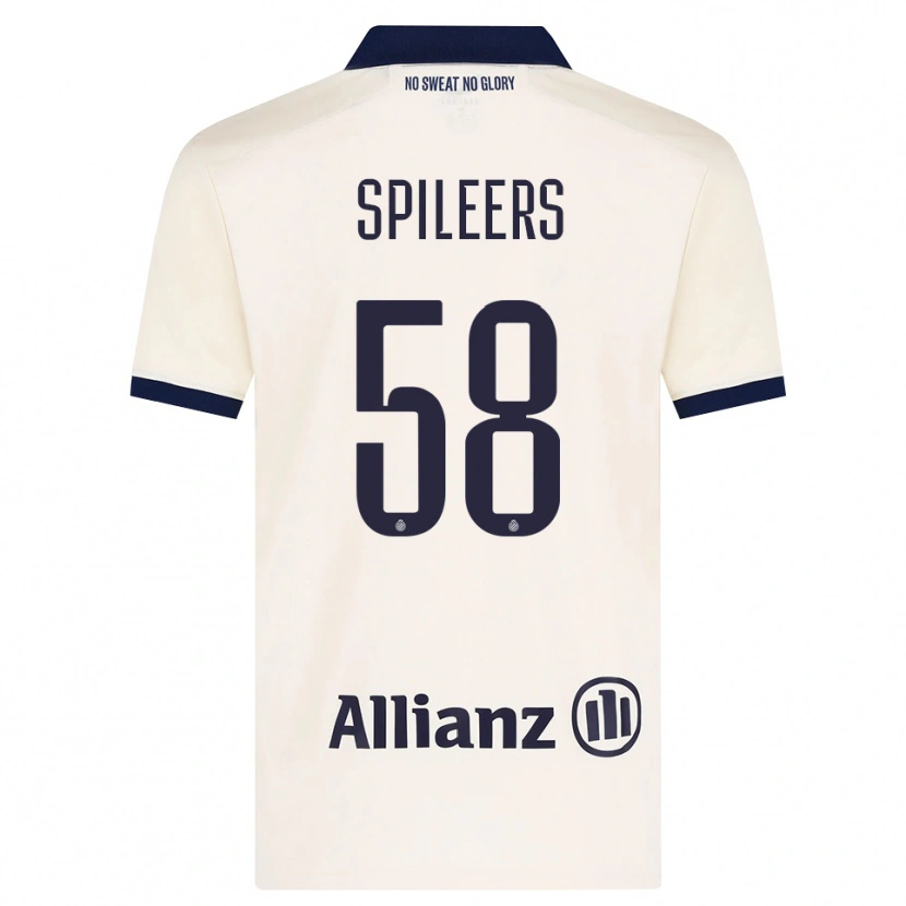 Danxen Bambino Maglia Jorne Spileers #58 Beige Nero Kit Gara Away 2026/27 Maglietta