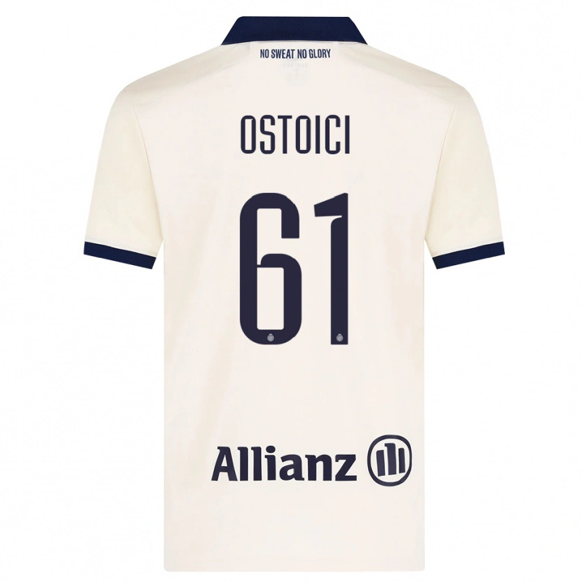Danxen Bambino Maglia Stefan Ostoici #61 Beige Nero Kit Gara Away 2026/27 Maglietta
