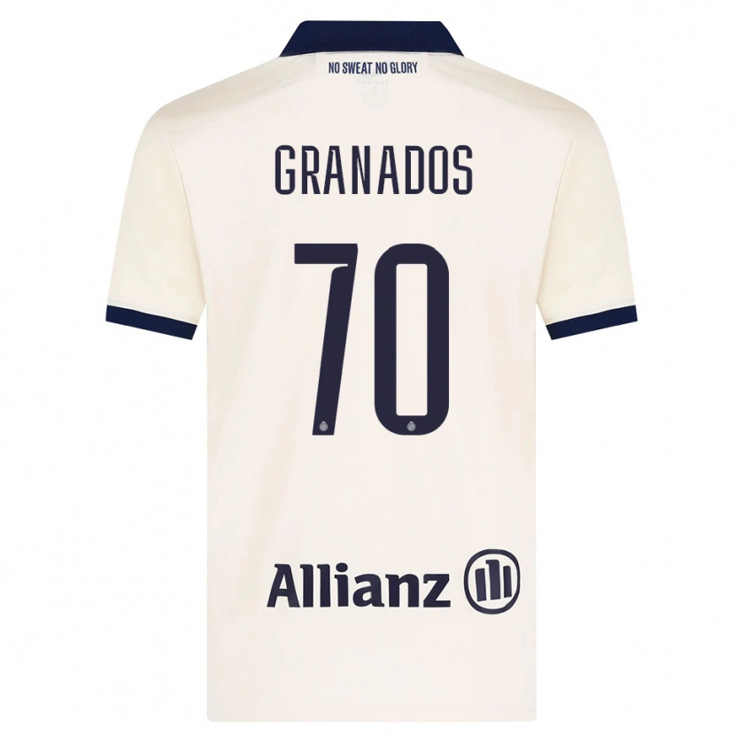 Danxen Bambino Maglia Alejandro Granados #70 Beige Nero Kit Gara Away 2026/27 Maglietta