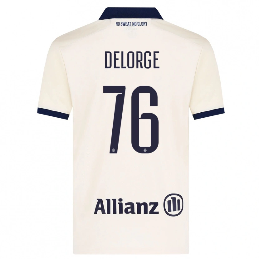 Danxen Bambino Maglia Lucas Delorge #76 Beige Nero Kit Gara Away 2026/27 Maglietta