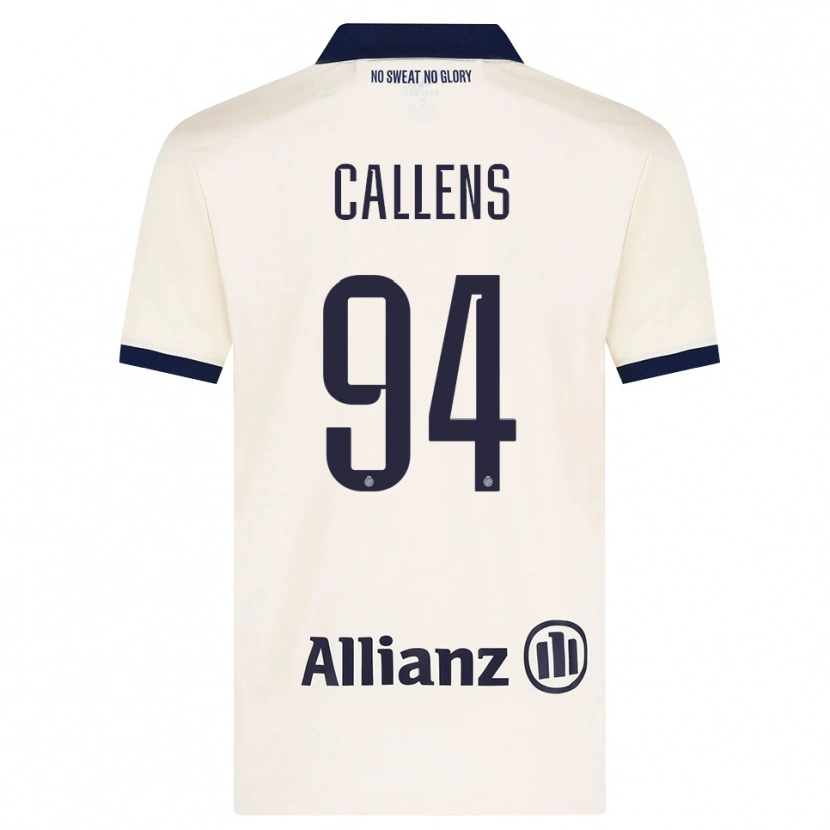 Danxen Bambino Maglia Emiel Callens #94 Beige Nero Kit Gara Away 2026/27 Maglietta