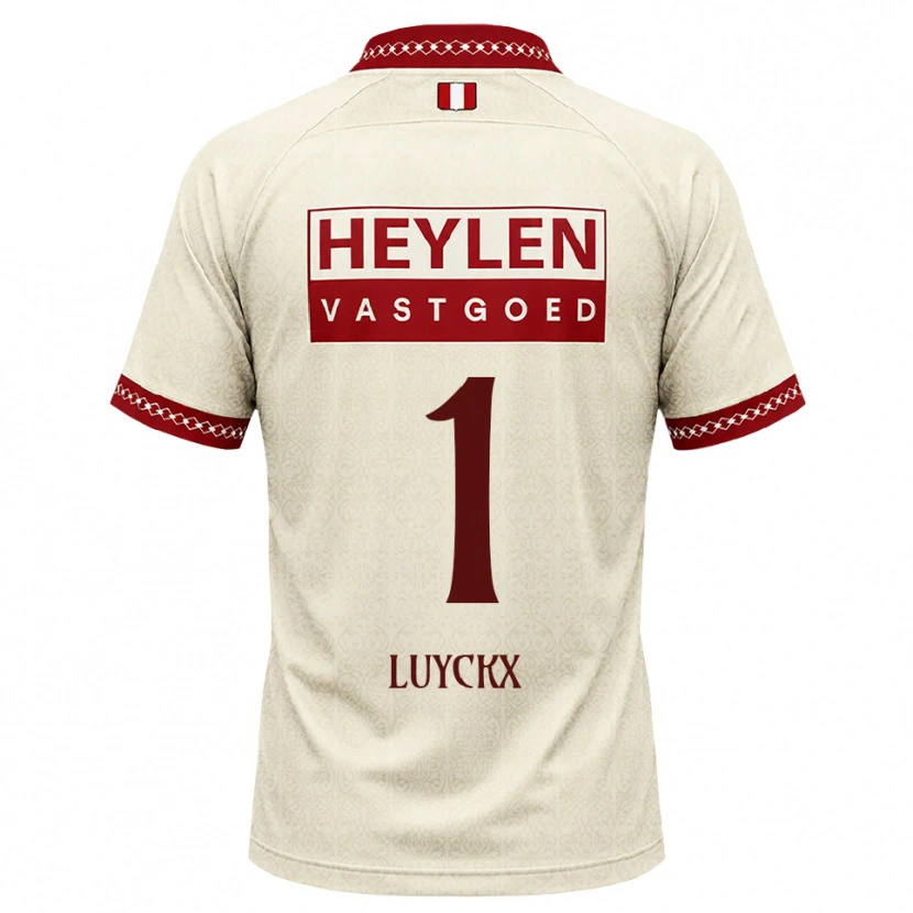 Danxen Bambino Maglia Vic Luyckx #1 Beige Rosso Kit Gara Away 2026/27 Maglietta