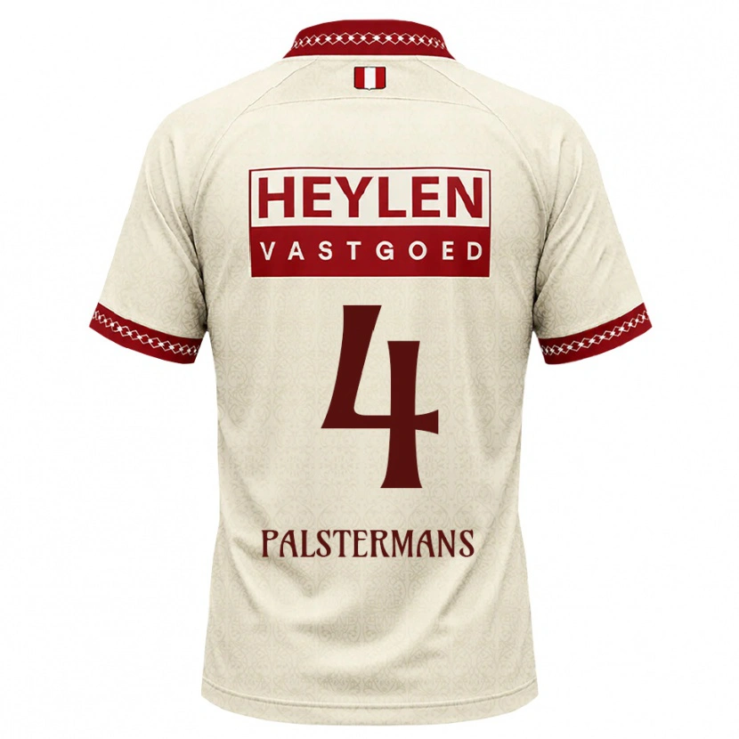 Danxen Bambino Maglia Jasper Palstermans #4 Beige Rosso Kit Gara Away 2026/27 Maglietta