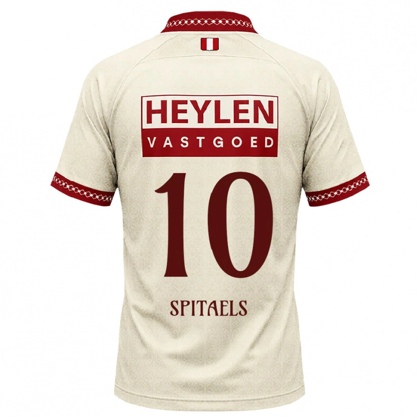 Danxen Bambino Maglia Nathan Spitaels #10 Beige Rosso Kit Gara Away 2026/27 Maglietta