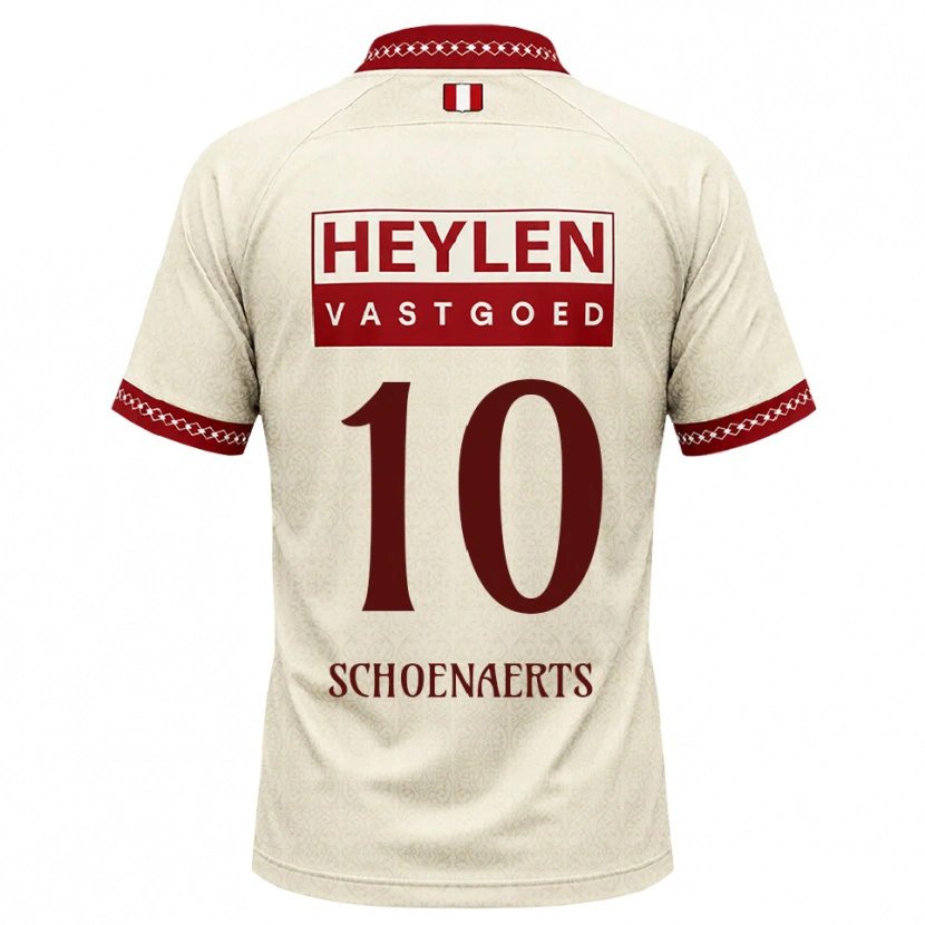 Danxen Bambino Maglia Nand Schoenaerts #10 Beige Rosso Kit Gara Away 2026/27 Maglietta