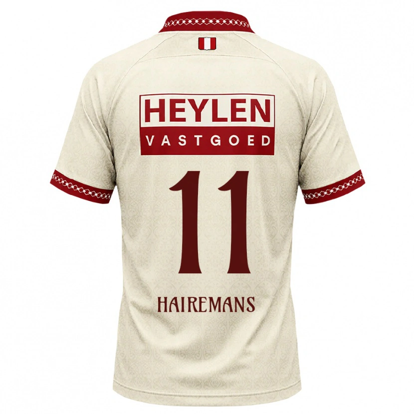 Danxen Bambino Maglia Geoffry Hairemans #11 Beige Rosso Kit Gara Away 2026/27 Maglietta