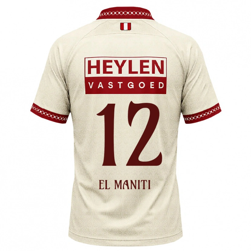 Danxen Bambino Maglia Naoufal El Maniti #12 Beige Rosso Kit Gara Away 2026/27 Maglietta