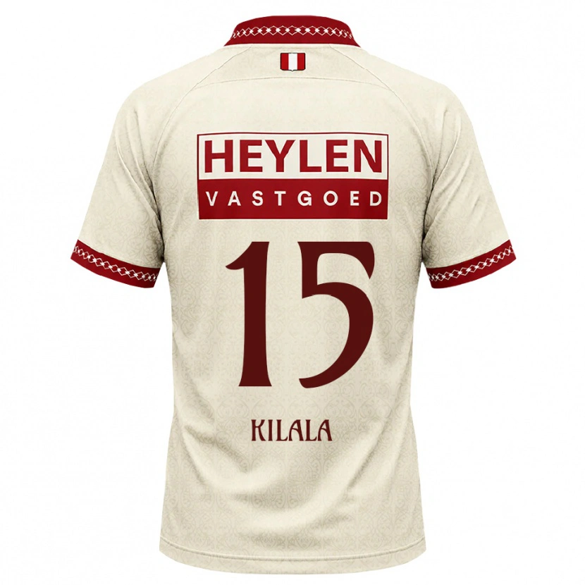 Danxen Bambino Maglia Baptiste Kilala #15 Beige Rosso Kit Gara Away 2026/27 Maglietta