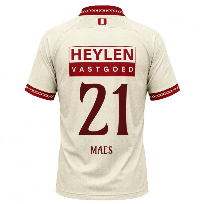 Danxen Bambino Maglia Noa Maes #21 Beige Rosso Kit Gara Away 2026/27 Maglietta
