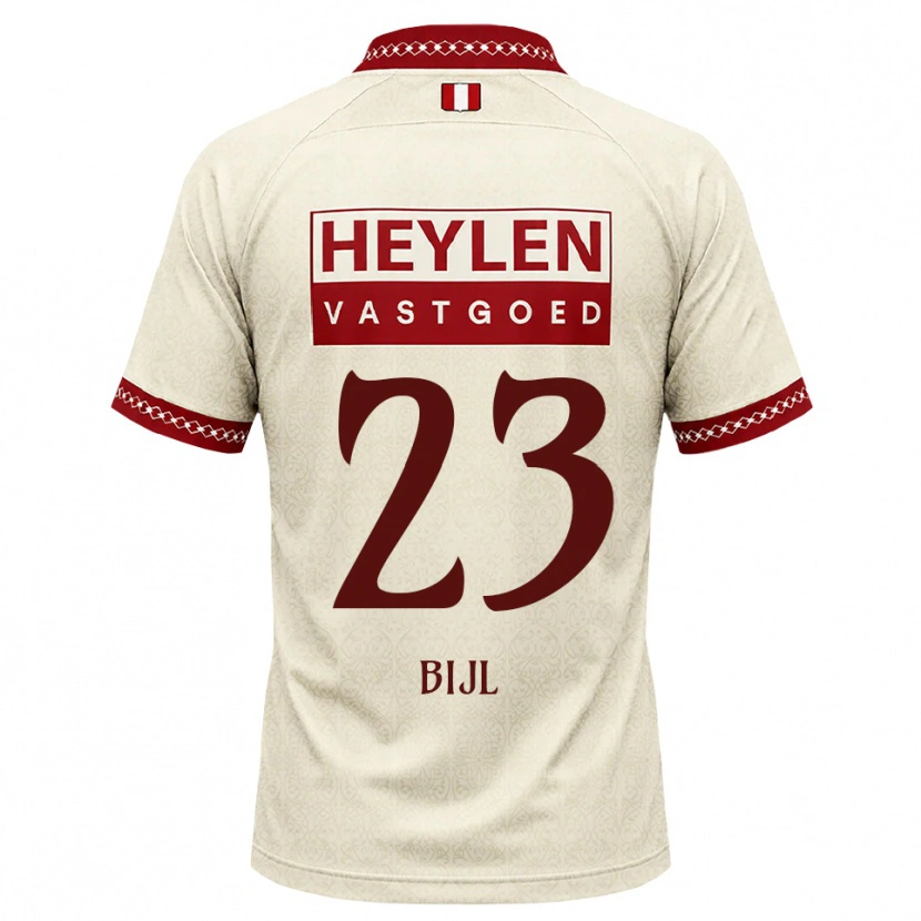 Danxen Bambino Maglia Glenn Bijl #23 Beige Rosso Kit Gara Away 2026/27 Maglietta