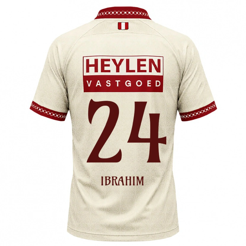 Danxen Bambino Maglia Aaron Ibrahim #24 Beige Rosso Kit Gara Away 2026/27 Maglietta