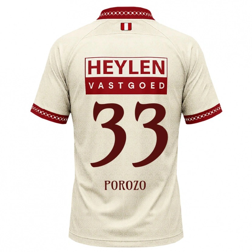 Danxen Bambino Maglia Snayder Porozo #33 Beige Rosso Kit Gara Away 2026/27 Maglietta