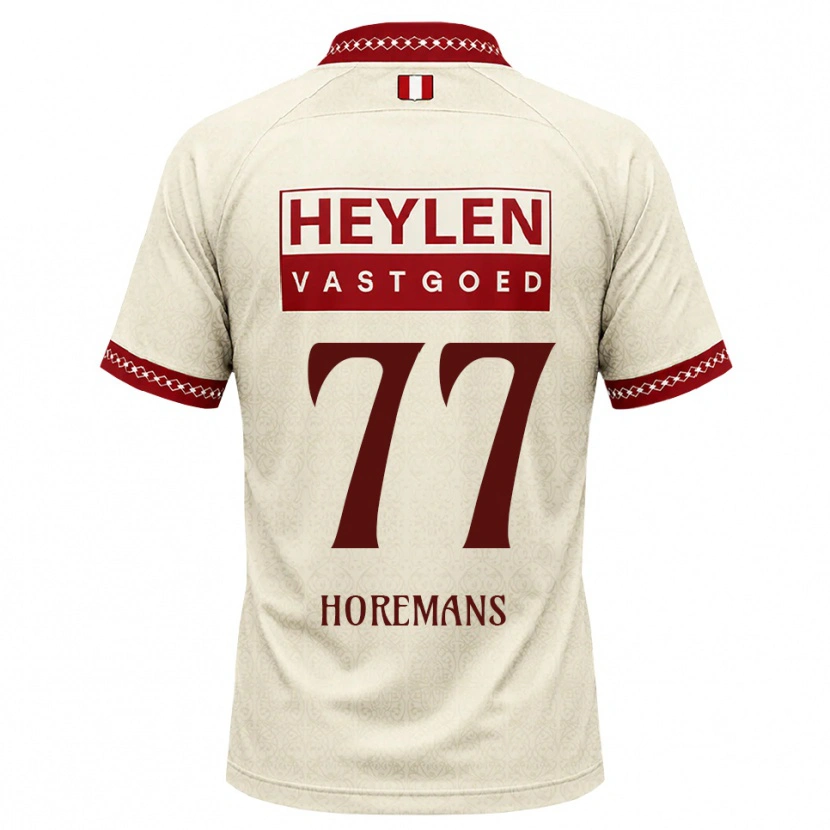 Danxen Bambino Maglia Milo Horemans #77 Beige Rosso Kit Gara Away 2026/27 Maglietta