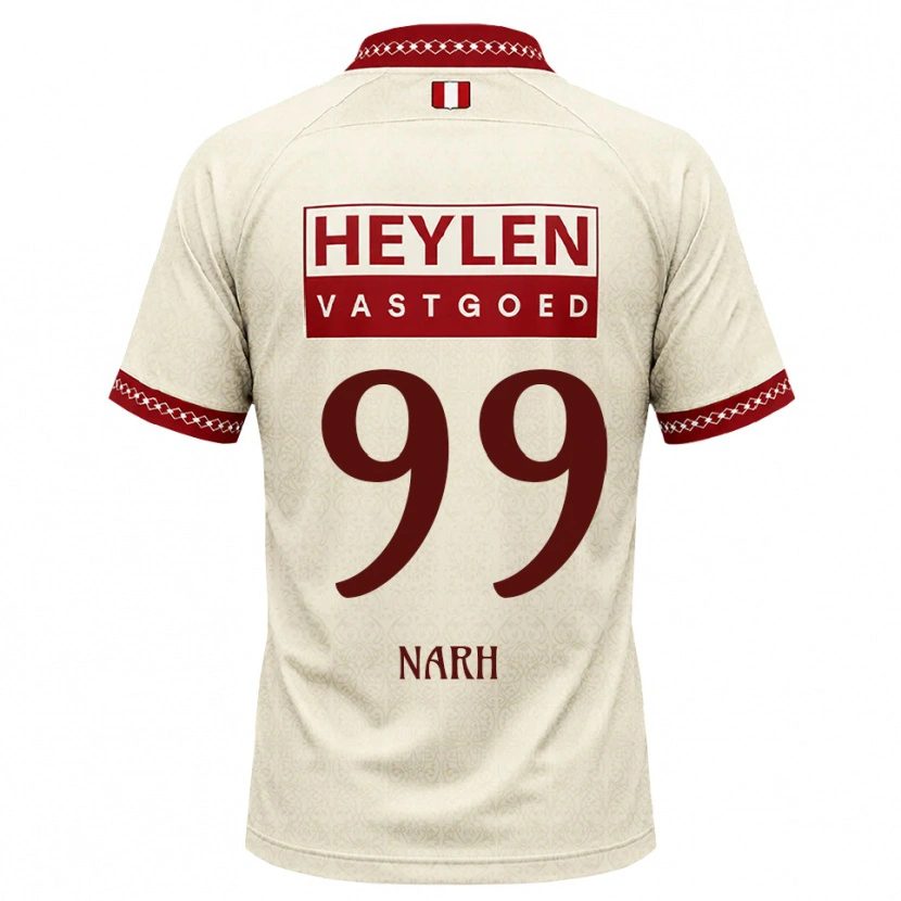 Danxen Bambino Maglia Luis Narh #99 Beige Rosso Kit Gara Away 2026/27 Maglietta