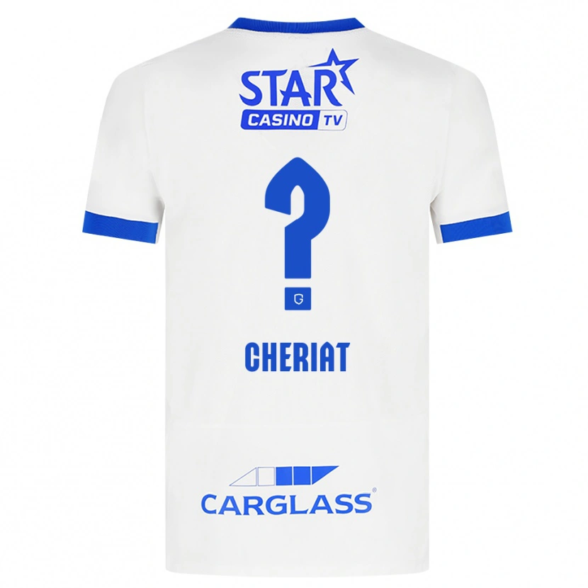 Danxen Bambino Maglia Rayan Cheriat #0 Bianco Blu Kit Gara Away 2026/27 Maglietta