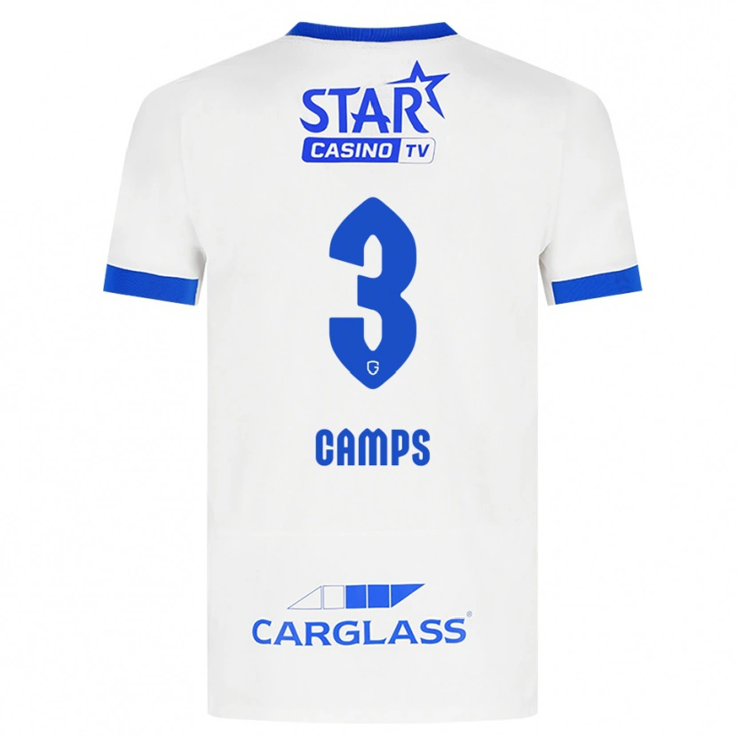 Danxen Bambino Maglia Romy Camps #3 Bianco Blu Kit Gara Away 2026/27 Maglietta