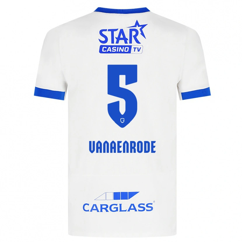 Danxen Bambino Maglia Gwyneth Vanaenrode #5 Bianco Blu Kit Gara Away 2026/27 Maglietta