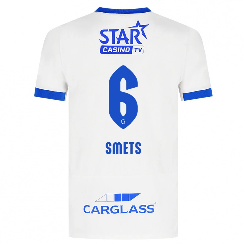 Danxen Bambino Maglia Matte Smets #6 Bianco Blu Kit Gara Away 2026/27 Maglietta