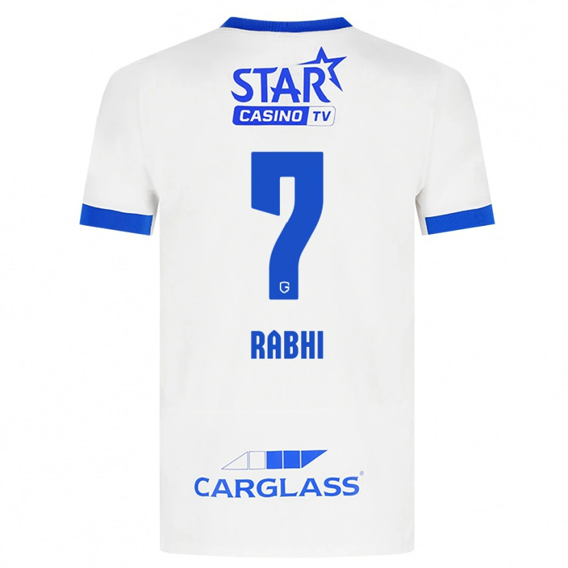 Danxen Bambino Maglia Ayman Rabhi #7 Bianco Blu Kit Gara Away 2026/27 Maglietta