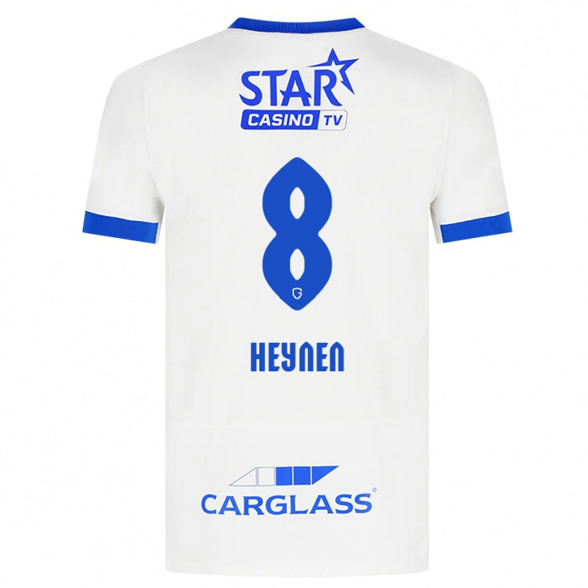 Danxen Bambino Maglia Bryan Heynen #8 Bianco Blu Kit Gara Away 2026/27 Maglietta