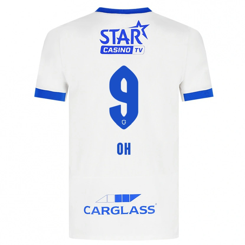 Danxen Bambino Maglia Hyeon-Gyu Oh #9 Bianco Blu Kit Gara Away 2026/27 Maglietta