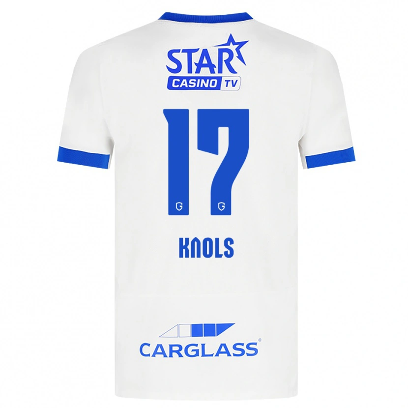 Danxen Bambino Maglia Myrthe Knols #17 Bianco Blu Kit Gara Away 2026/27 Maglietta