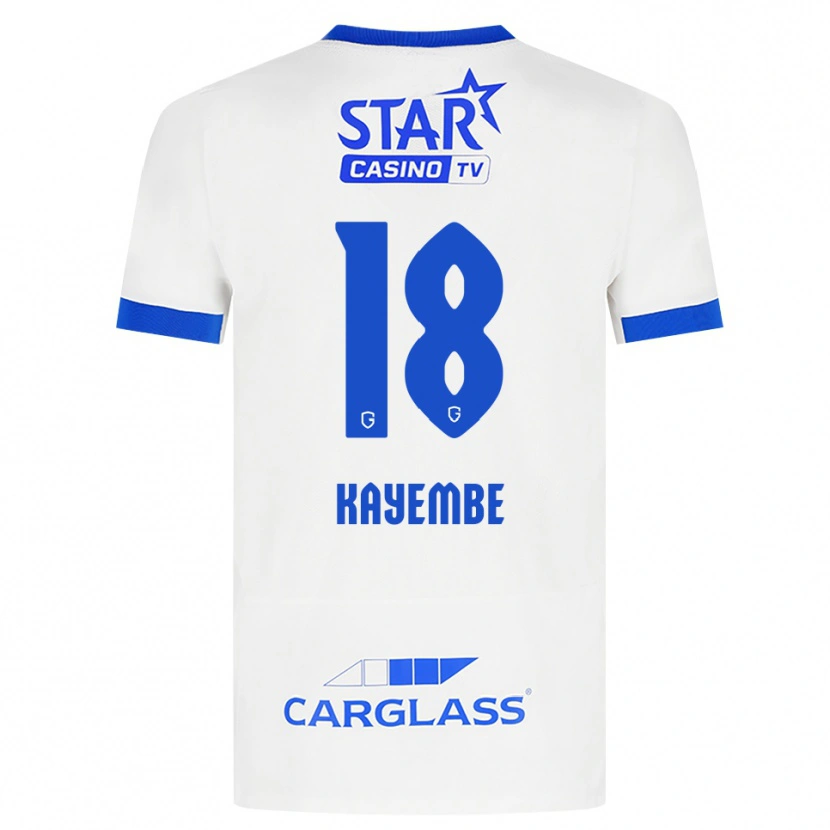 Danxen Bambino Maglia Joris Kayembe #18 Bianco Blu Kit Gara Away 2026/27 Maglietta