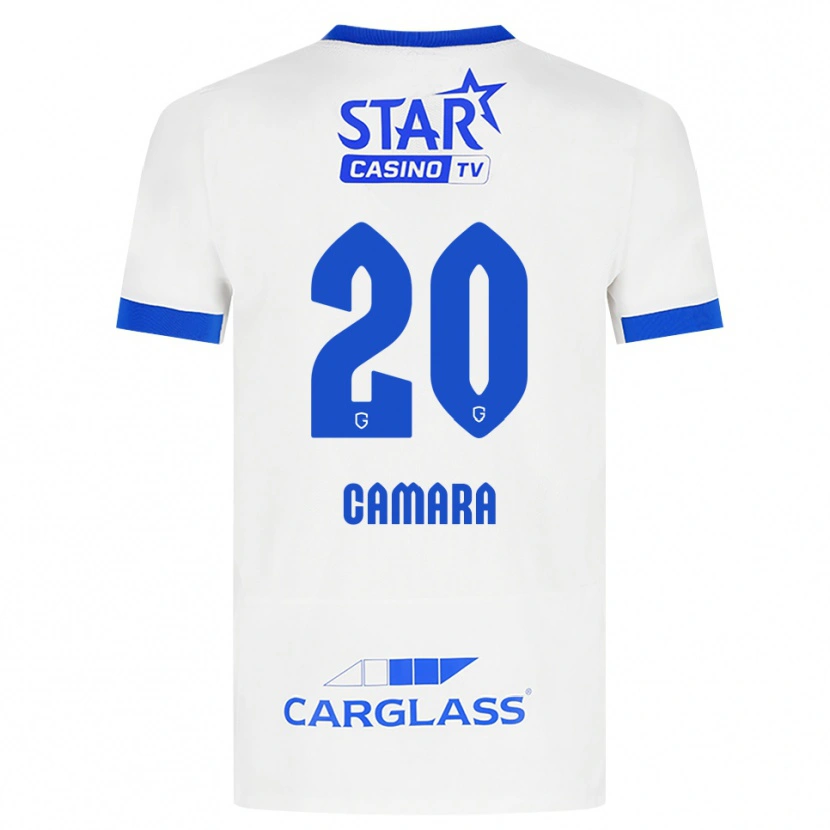 Danxen Bambino Maglia Ali Camara #20 Bianco Blu Kit Gara Away 2026/27 Maglietta
